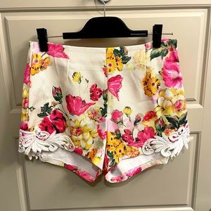 Floral and Lace Shorts - Large